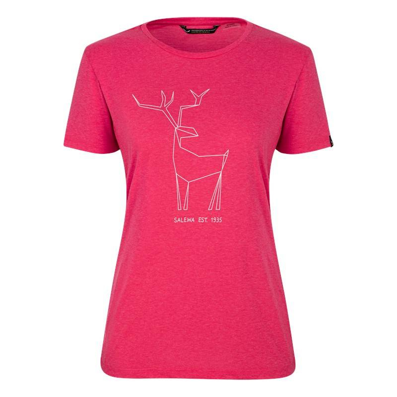 Koszulka Damska z Nadrukiem Salewa Deer - virtual pink