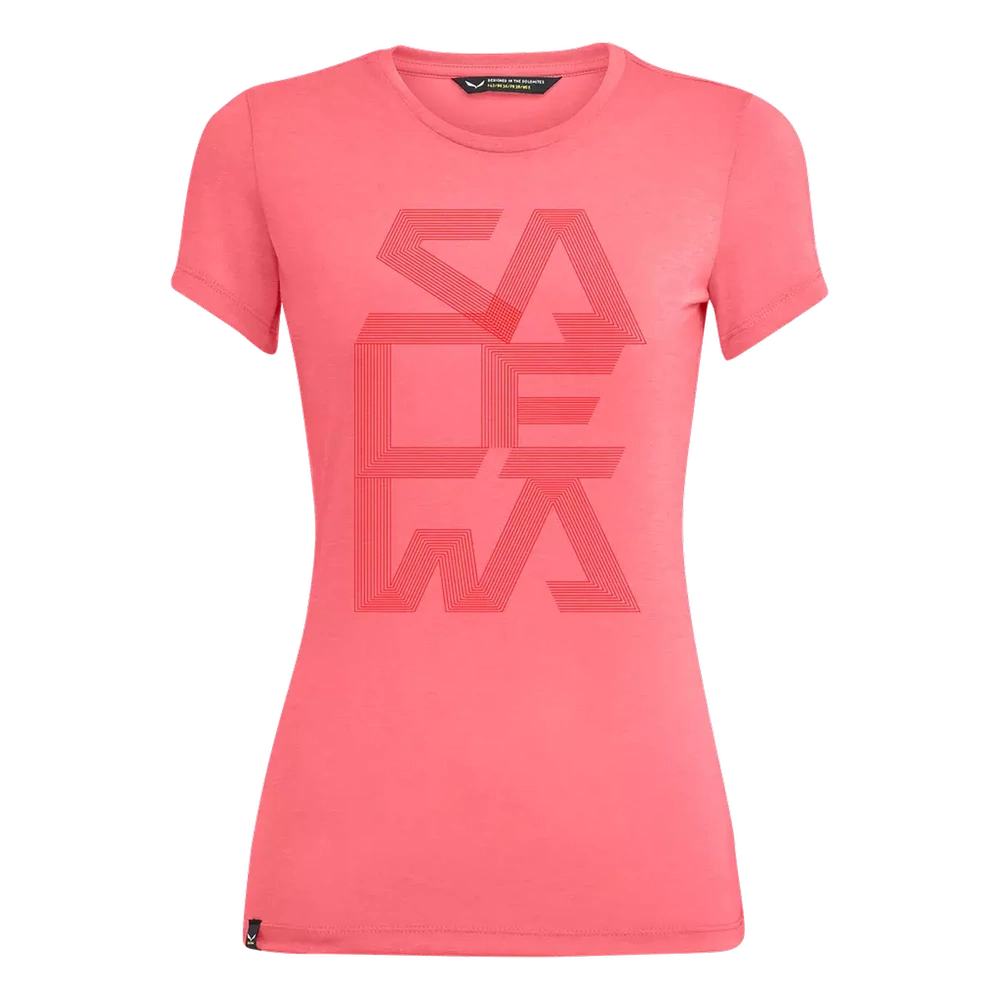 Koszulka Salewa SALEWA PRINT DRY W T-SHIRT - shell pink melange